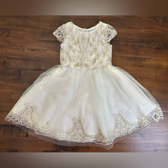 Rare Too Girls Dress Size 6 Ivory And Gold Dress Rare Editions Formal